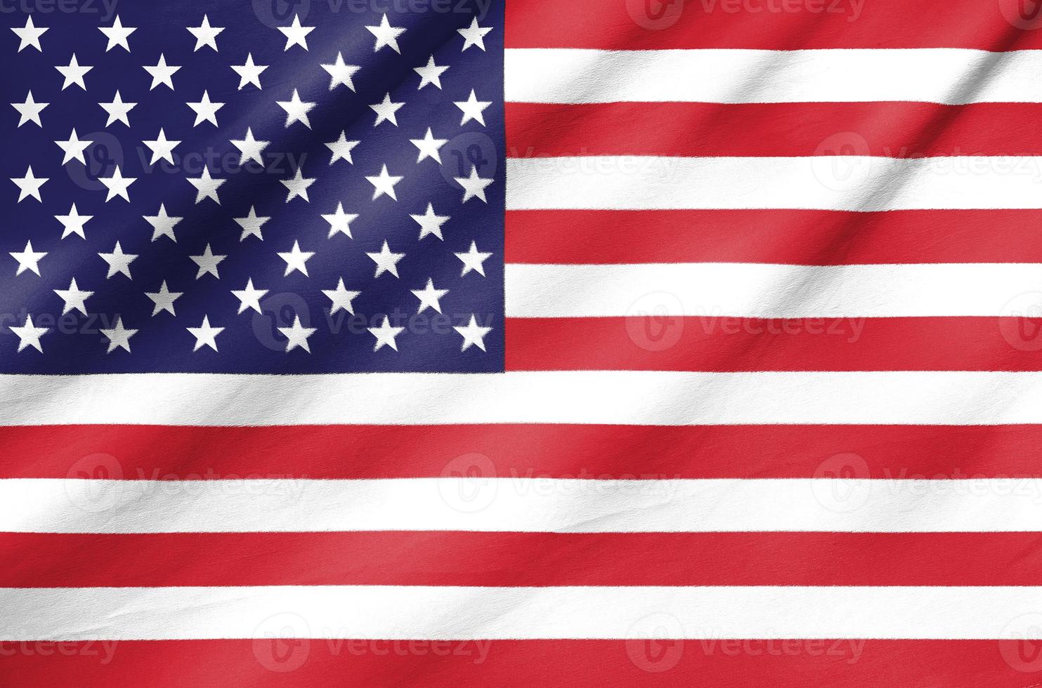 Stoffflagge der Vereinigten Staaten von Amerika foto