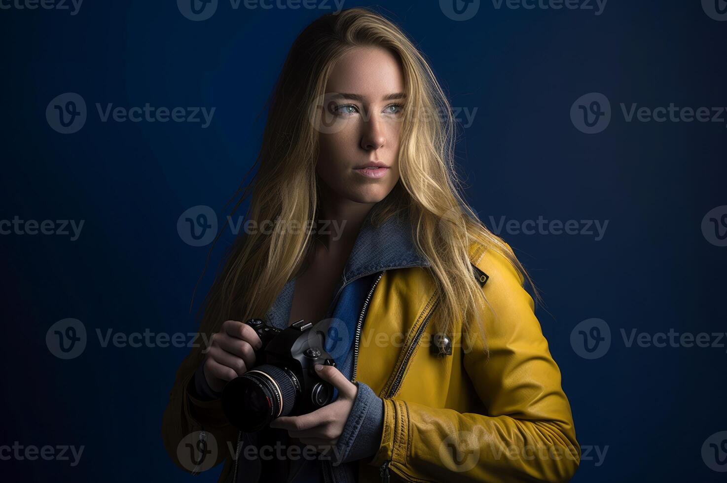 ai generiert Frau blond lange Haar. generieren ai foto