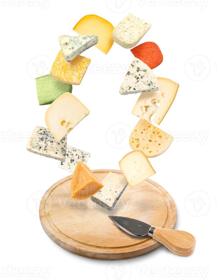 Käse Teller auf Weiß foto
