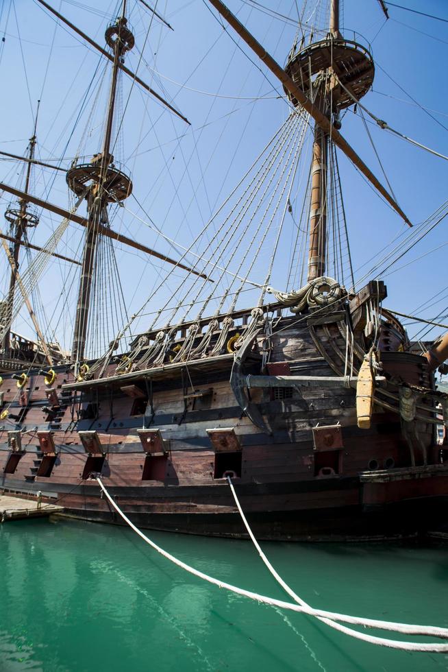 Genua, Italien, 2. Juni 2015 - Il Galeone Neptun Piratenschiff in Genua, Italien. Das Schiff wurde für den Film Roman Polanski 1986 mit dem Titel Pirates gebaut. foto