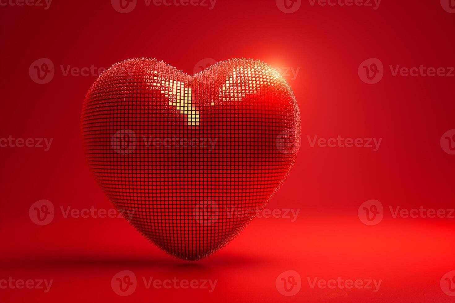 ai generiert Pixel Liebe, 3d rot Herz Animation foto