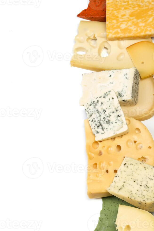 anders Arten von Käse isoliert foto
