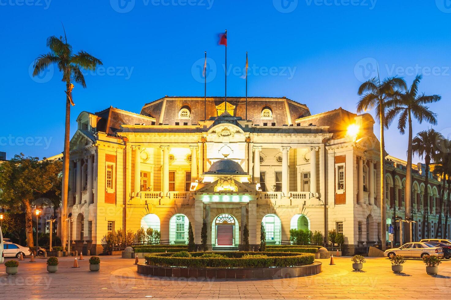 Fassade Aussicht von Taichung Stadt Saal, Taiwan foto