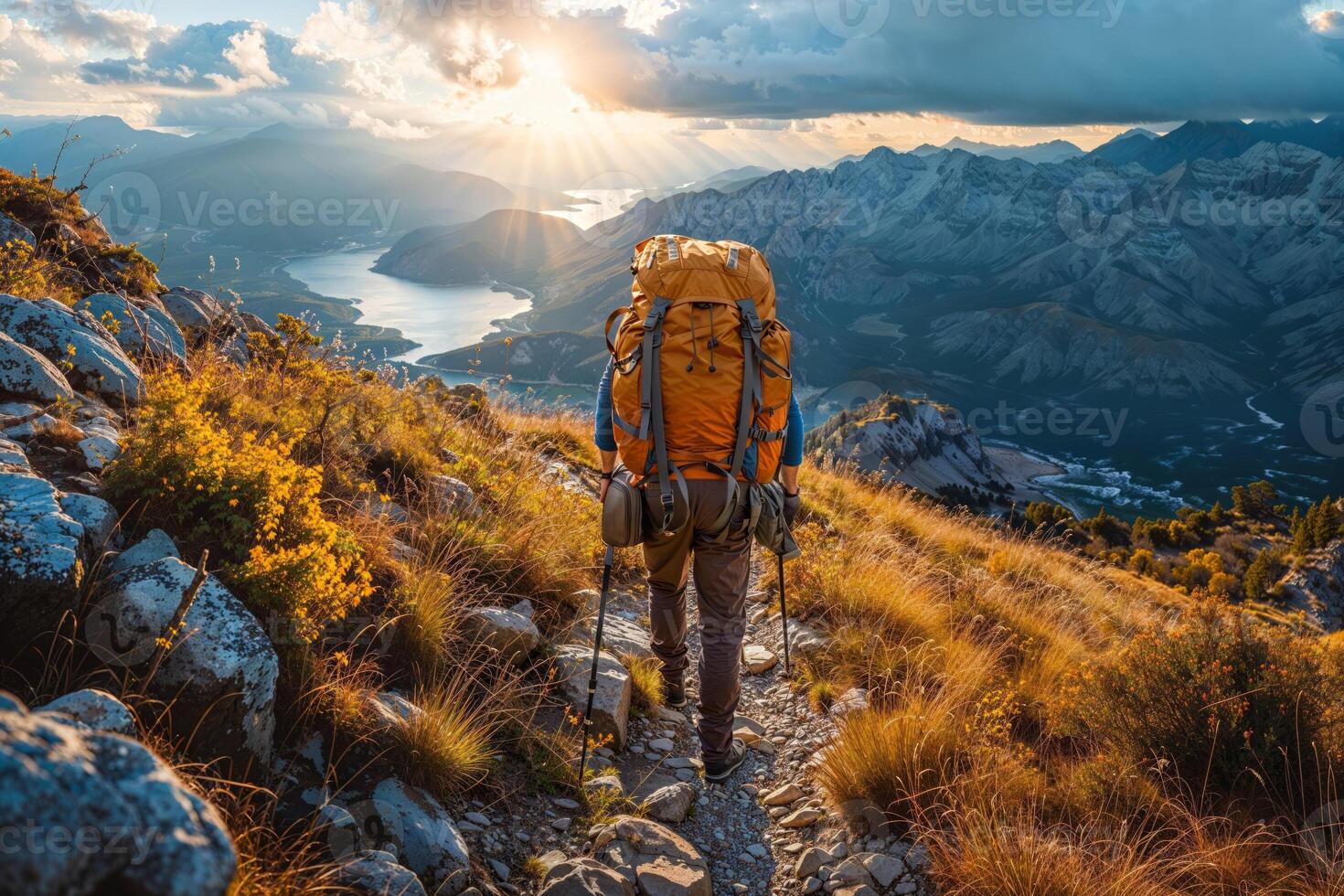 ai generiert ein abenteuerlich lokal Reise Inhalt Schöpfer Wandern durch ein szenisch Weg in der Nähe von ihr Heimatort, präsentieren das natürlich Schönheit , begeistert und explorativ foto