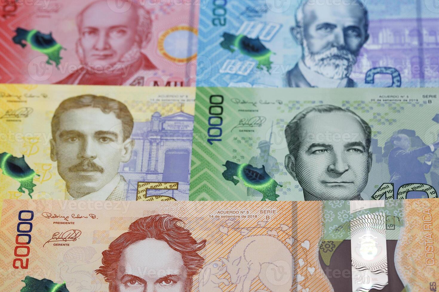 Costa Rican Geld ein Geschäft Hintergrund foto