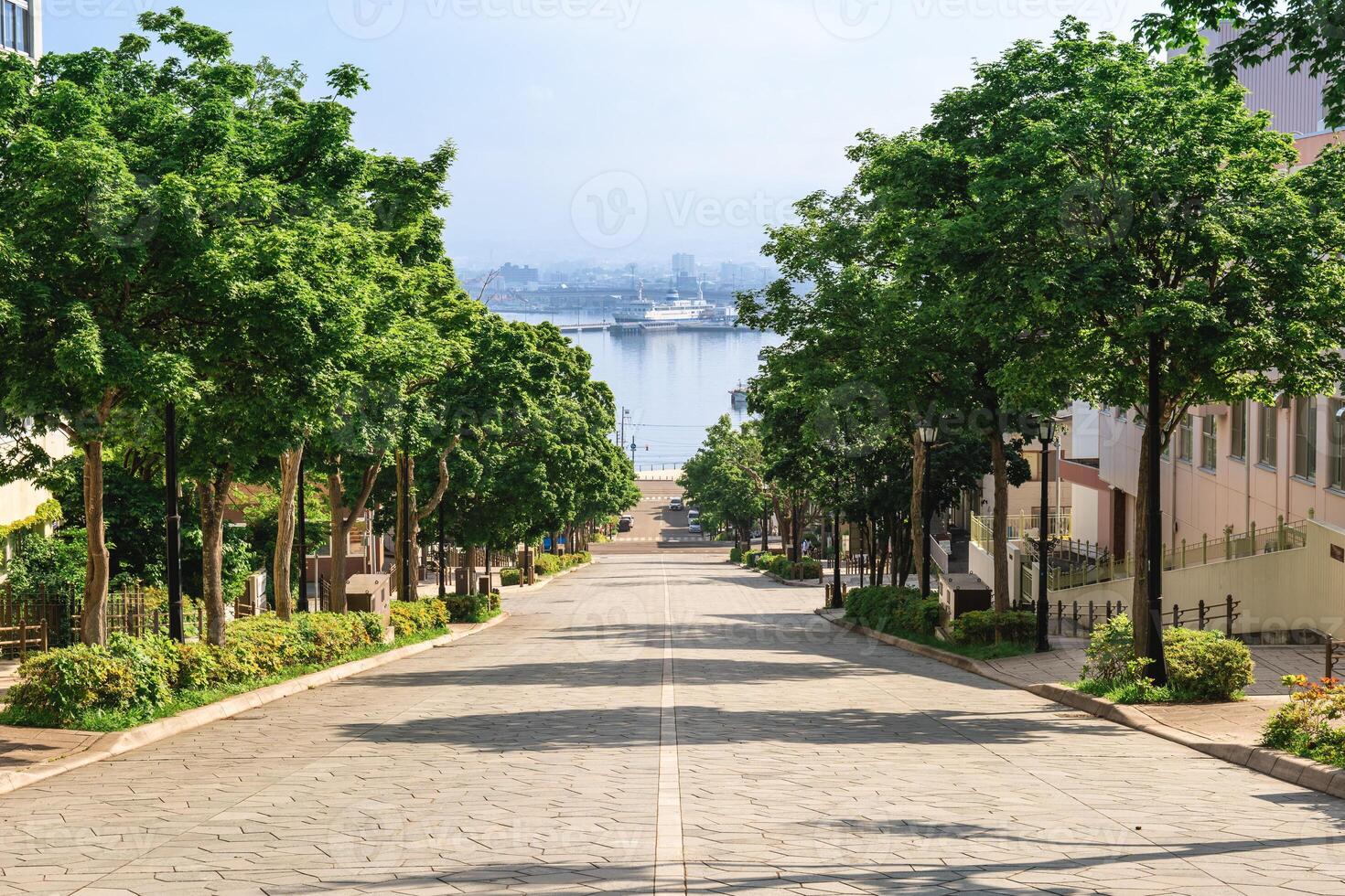 Landschaft von hachiman zaka Steigung beim Hakodate, Hokkaido, Japan foto