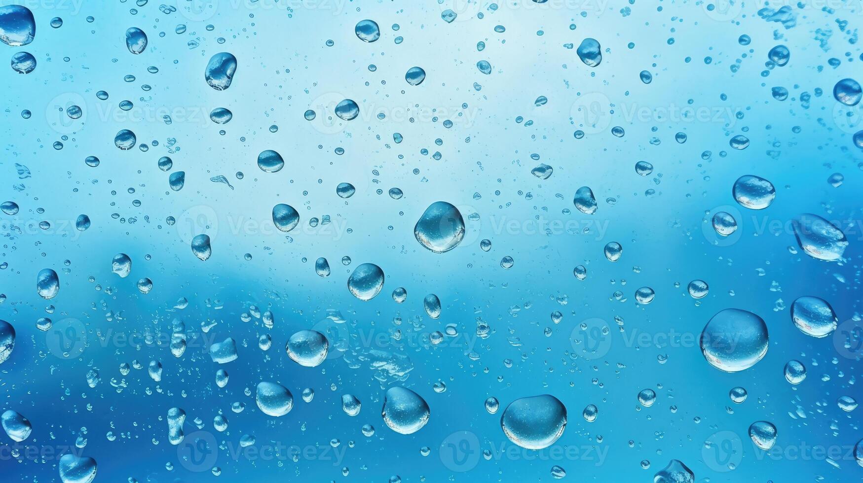 ai generiert Wasser Tropfen auf ein Blau Hintergrund Textur, Hinzufügen Tiefe und Intrigen, ai generiert. foto