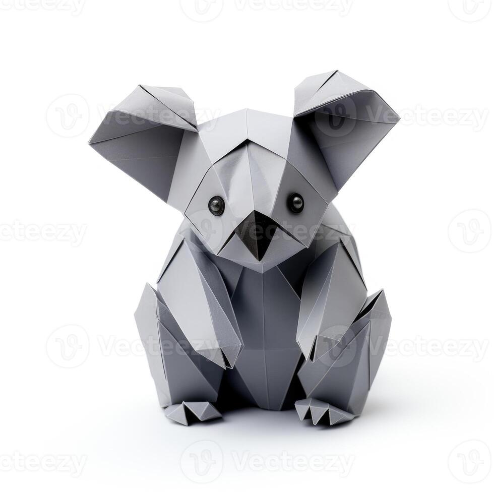 ai generiert bunt Origami Koala, einzigartig Papier Polygon Kunstwerk, Ideal Haustier Konzept, ai generiert foto