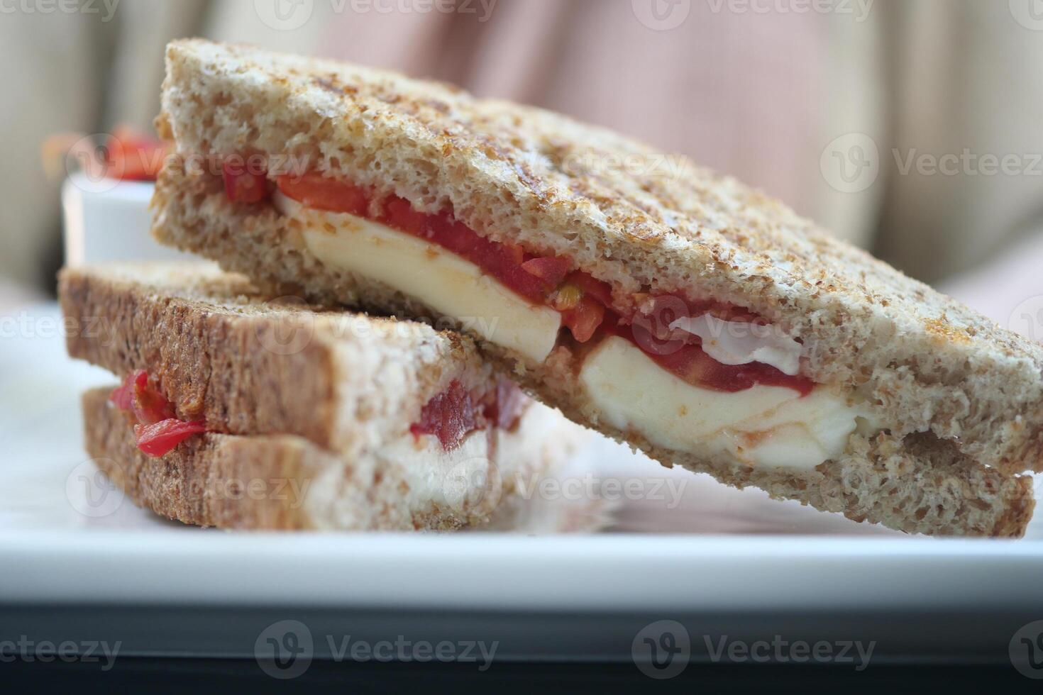 Sandwich oder Toast mit getoastet Brot Scheiben, foto