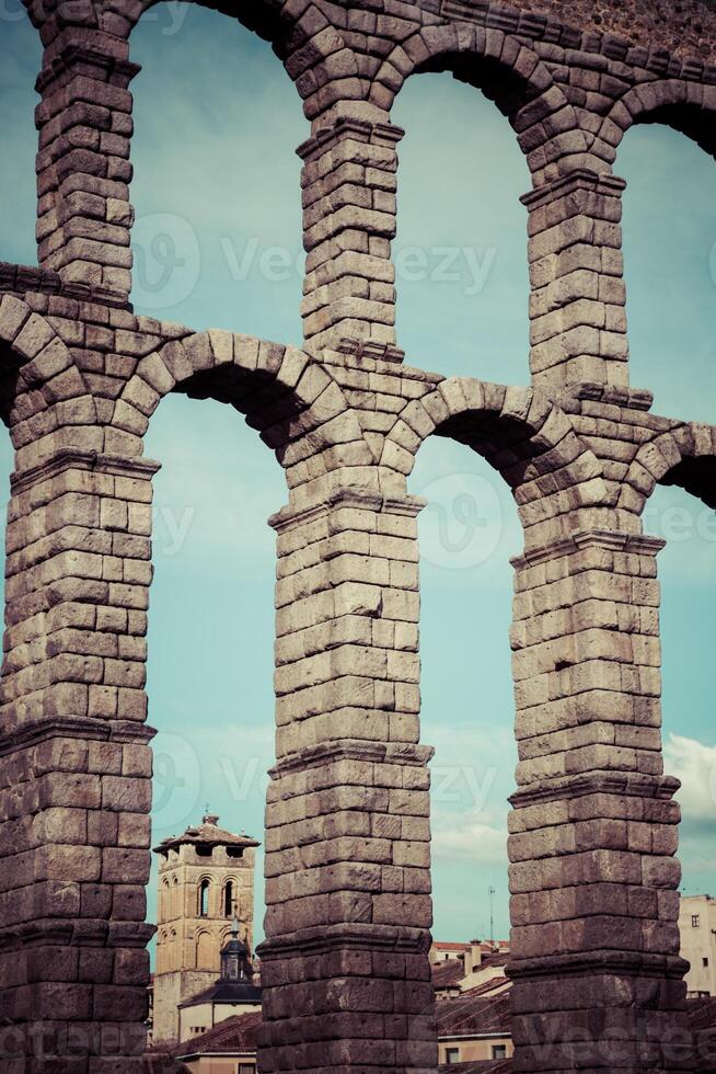 römisch Aquädukt Brücke von Segovia, Castilla Leon, Spanien foto