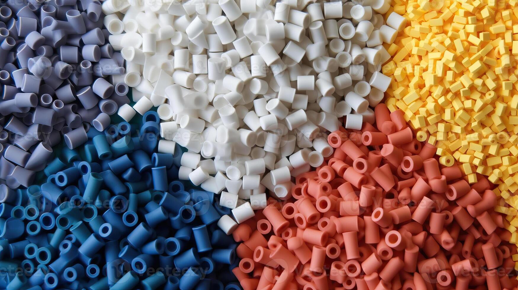 ai generiert Formen Industrie Palette - - beschwingt Plastik Polymer Pellets foto