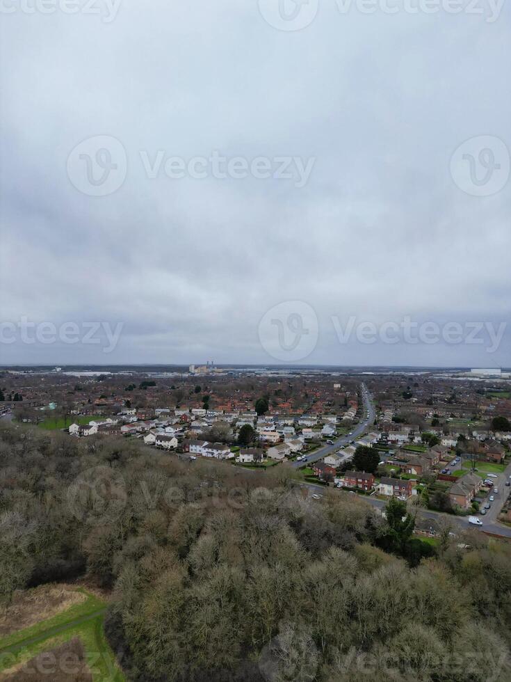 hoch Winkel Aussicht von Corby Stadt von Northamptonshire England vereinigt Königreich. November 1, 2023 foto