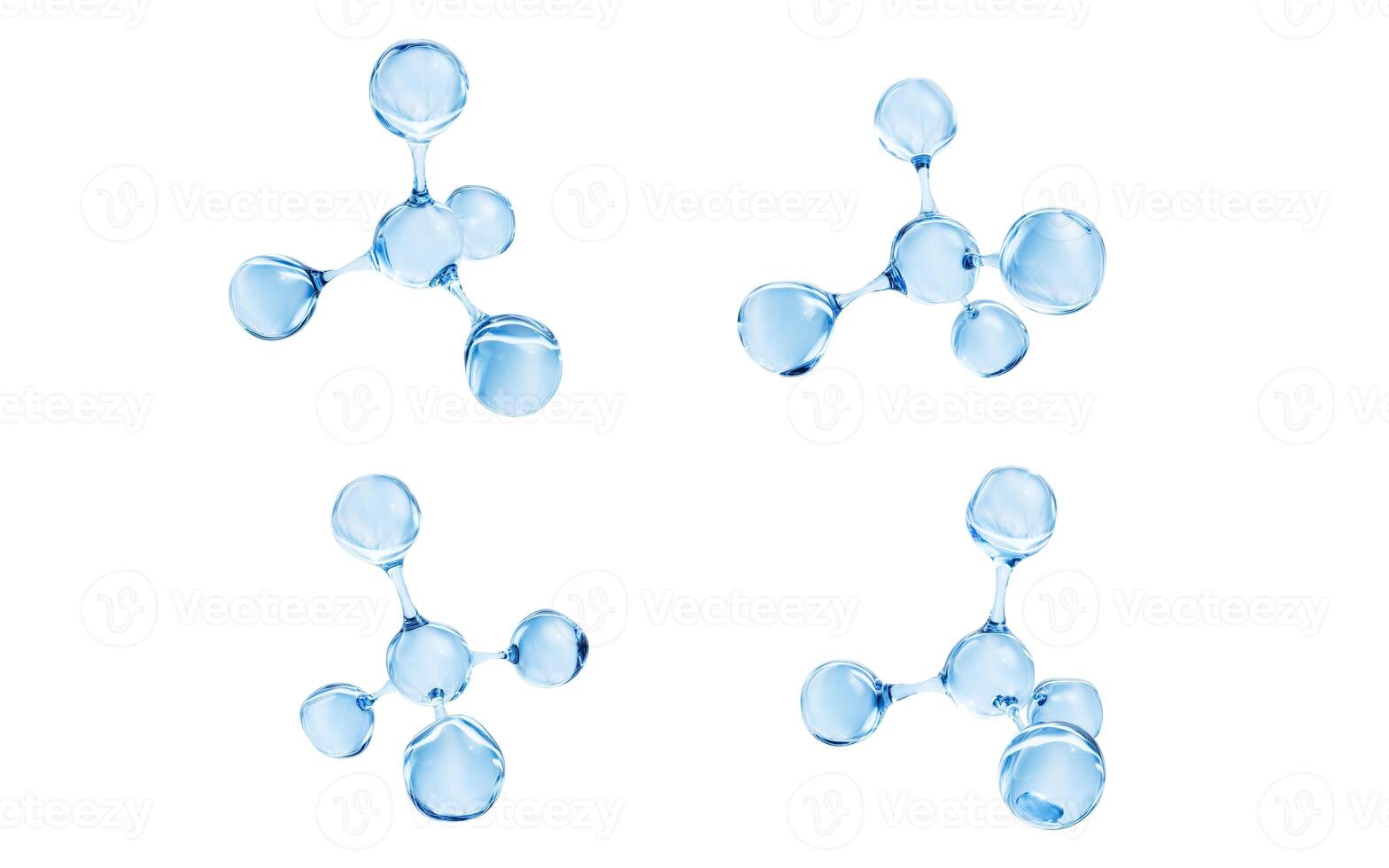 transparent Moleküle mit anders Winkel, 3d Wiedergabe. foto