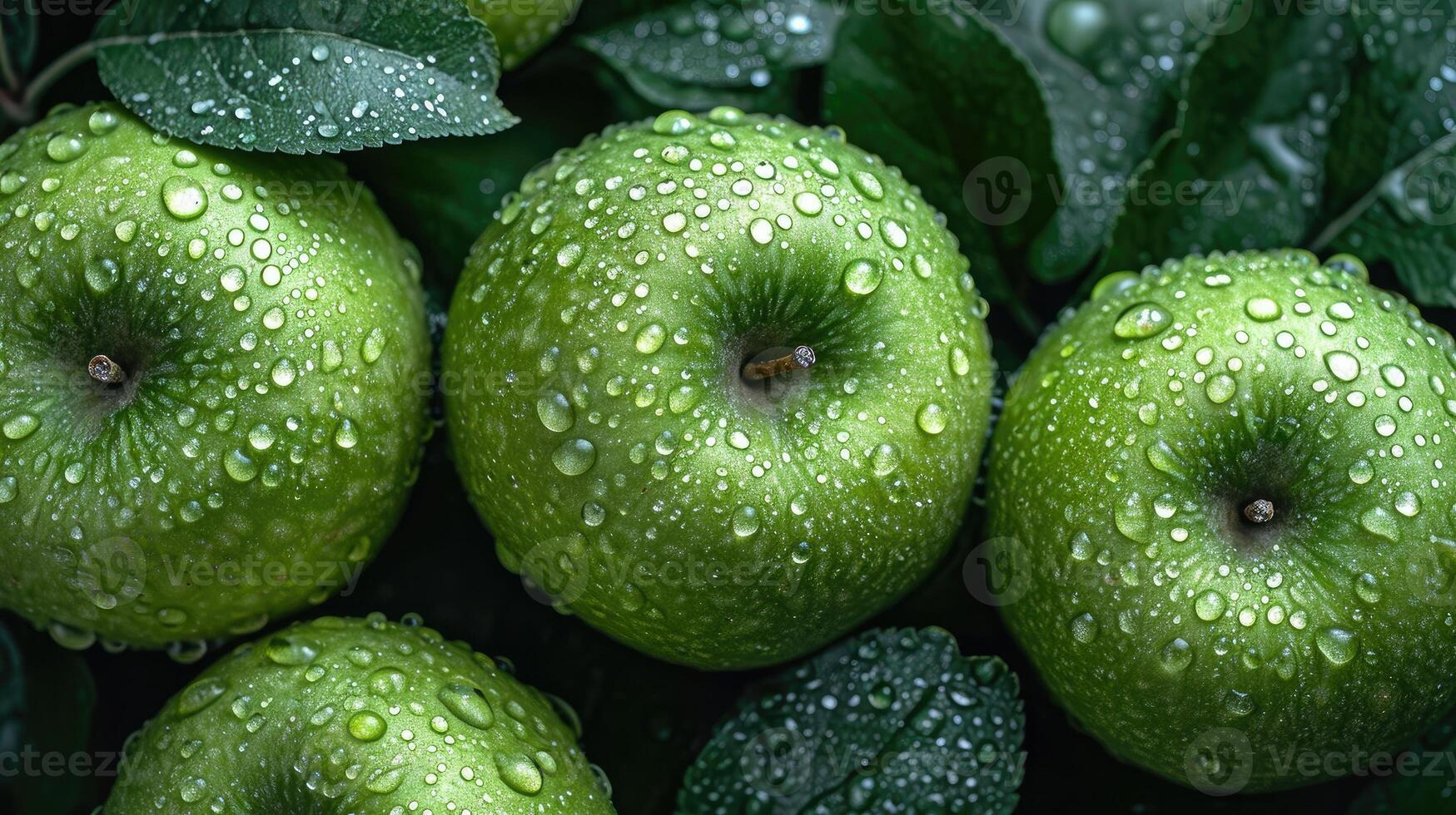 ai generiert Grün Apfel Obst Hintergrund mit ein Gefühl von Frische. foto