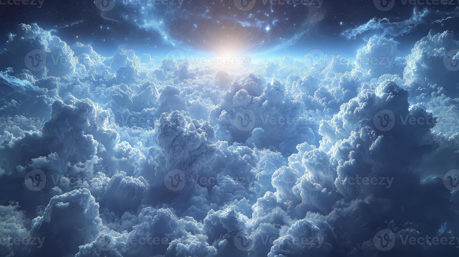 ai generiert ein Aussicht von ein wolkig Himmel mit das Aussehen von linsenförmig Wolken Das bilden einzigartig linsenförmig Formationen. foto
