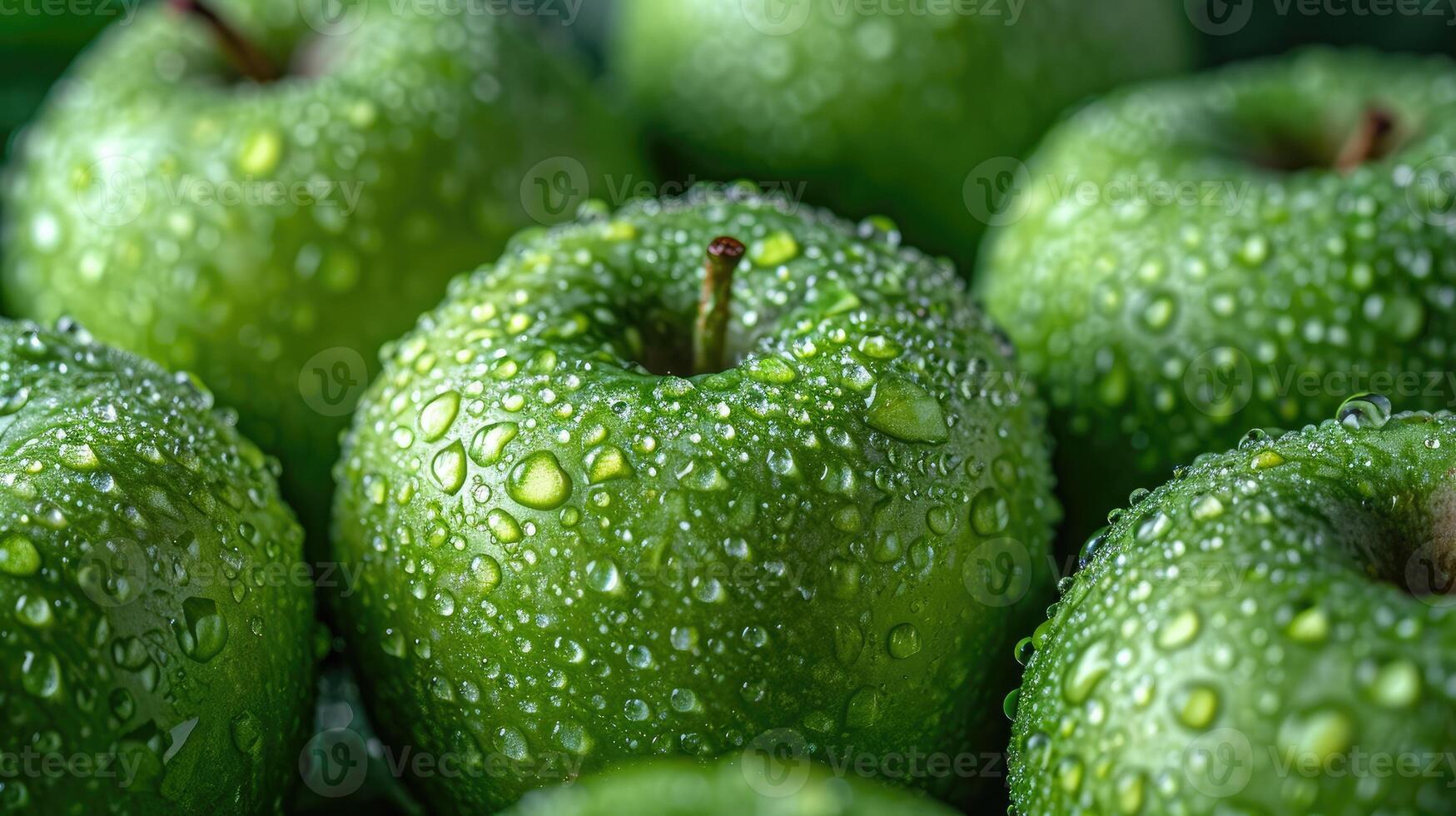 ai generiert Grün Apfel Obst Hintergrund mit ein Gefühl von Frische. foto