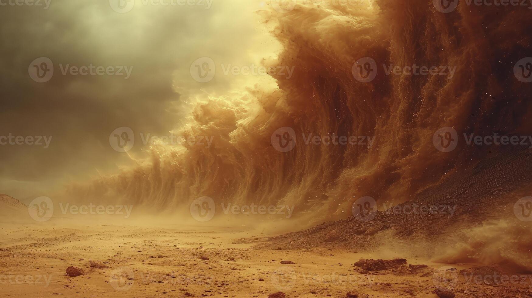 ai generiert das Sand Tornado Das Formen Wellen im das Wüste, Erstellen ein einzigartig und erschreckend Sicht. foto