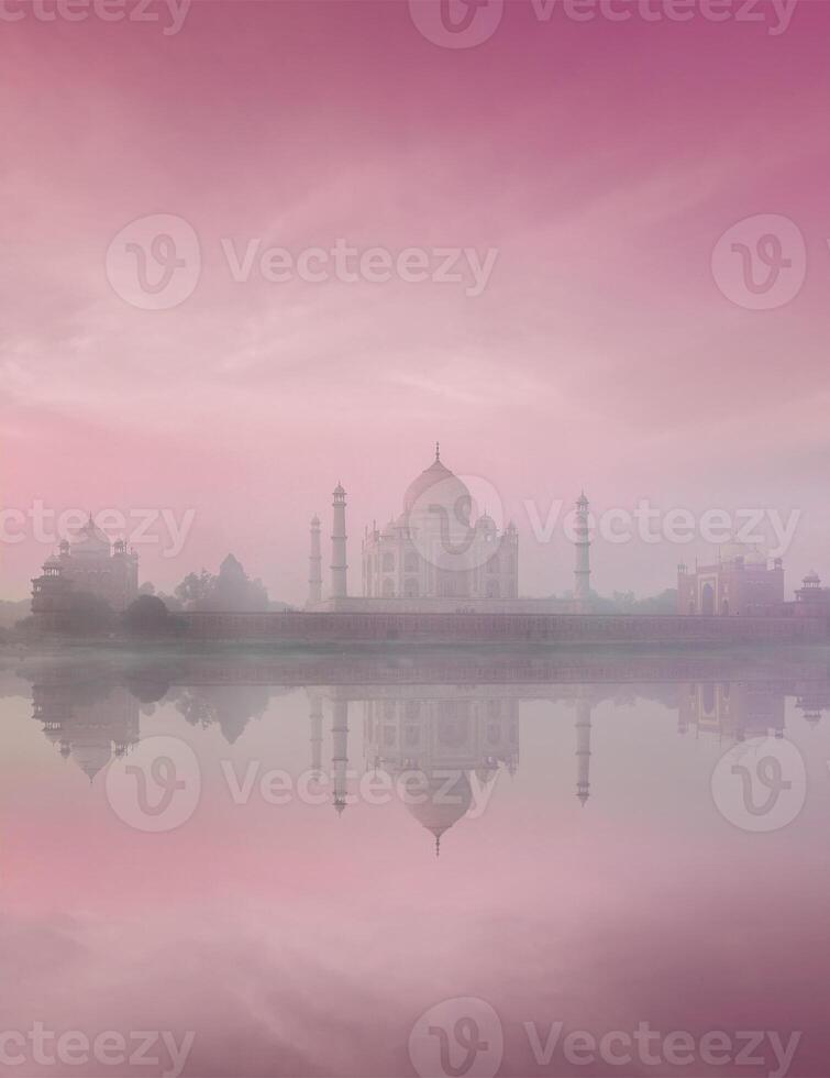 taj Mahal auf Sonnenaufgang Sonnenuntergang, agra, Indien foto