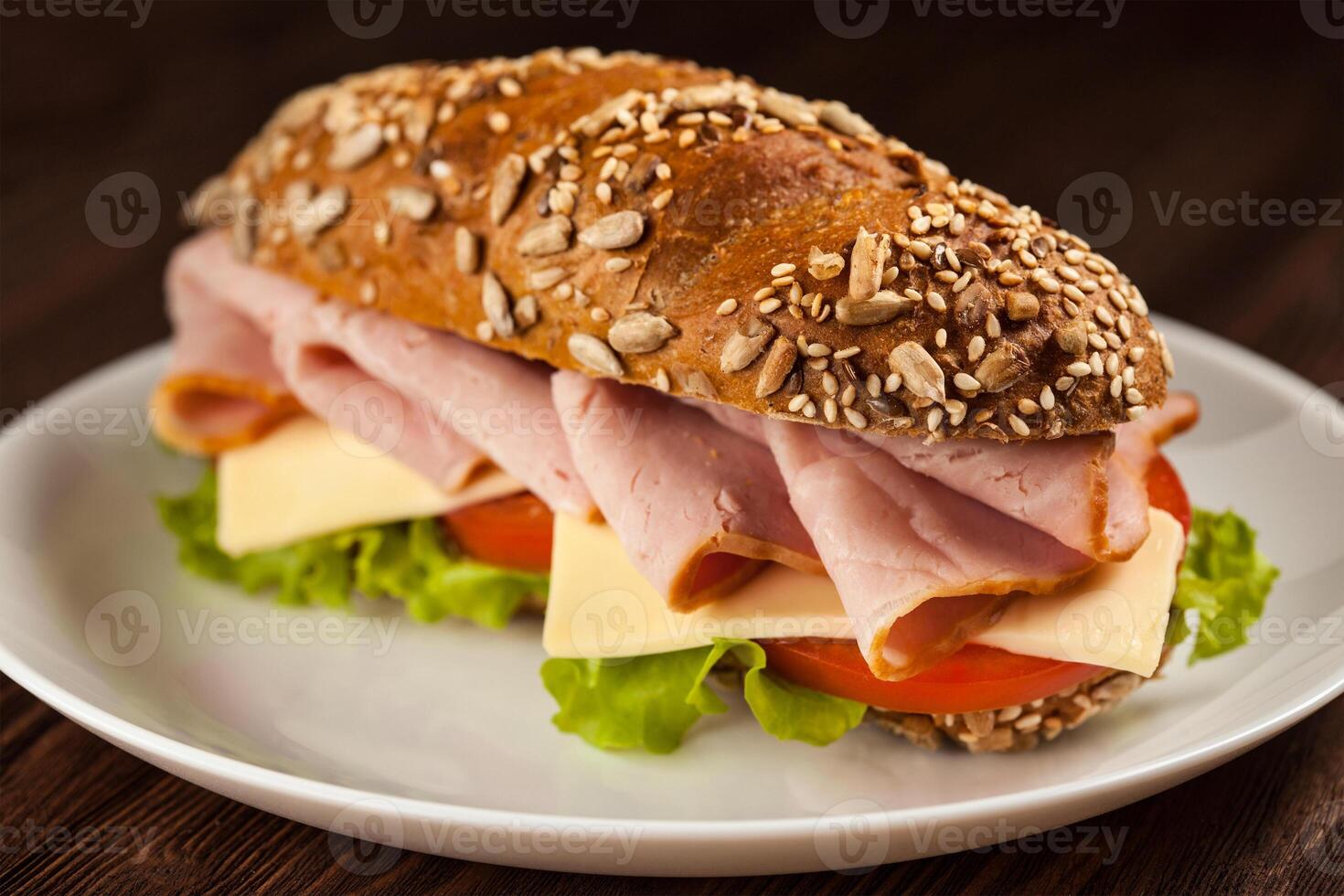 Schinken Sandwich schließen oben foto