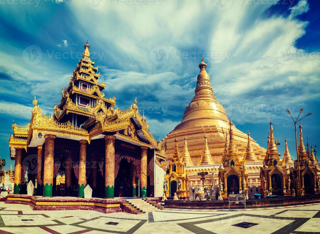 Shwedagon-Pagode. Yangon, Myanmar foto