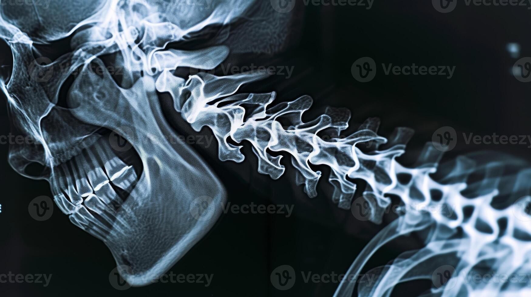 ai generiert Wirbelsäule Fraktur und Kabel Verletzung im Röntgen Bild foto
