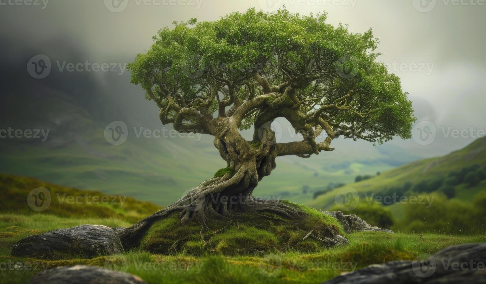 ai generiert glücklich Patrizier Tag schön Baum von Leben, heilig Symbol. Individualität, der Wohlstand und Wachstum Konzept. foto