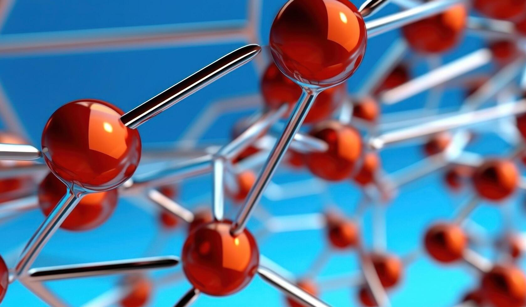 ai generiert Aluminium und rot Molekül isoliert Nanoröhre foto