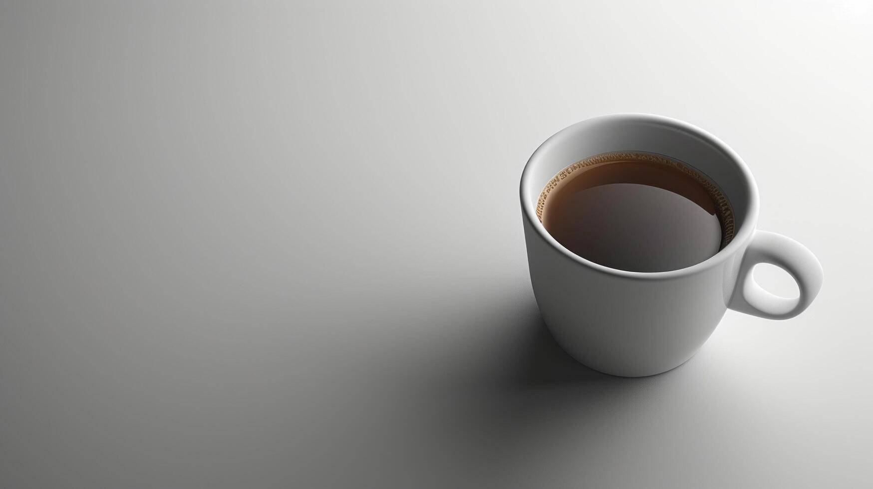 ai generiert schön minimalistisch Hintergrund mit ein Tasse von Kaffee foto