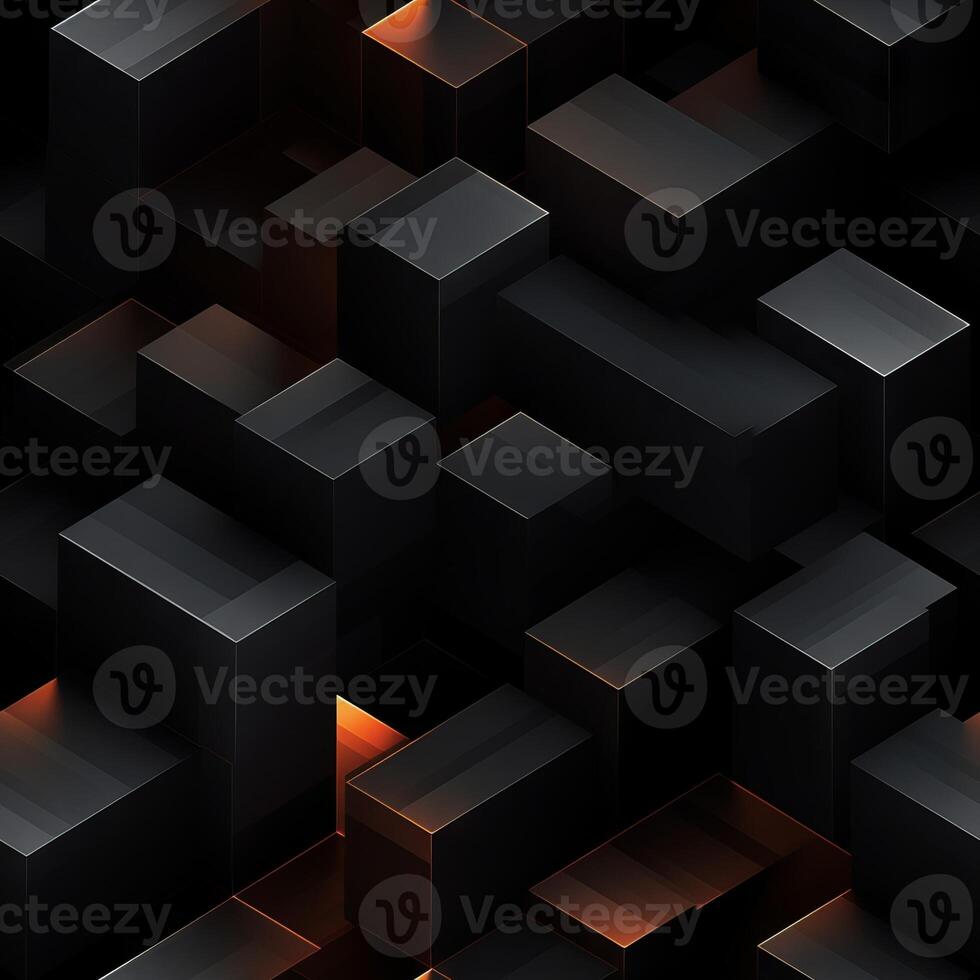 ai generiert dunkel schwarz geometrisch Gitter Hintergrund modern dunkel abstrakt Textur nahtlos Muster foto