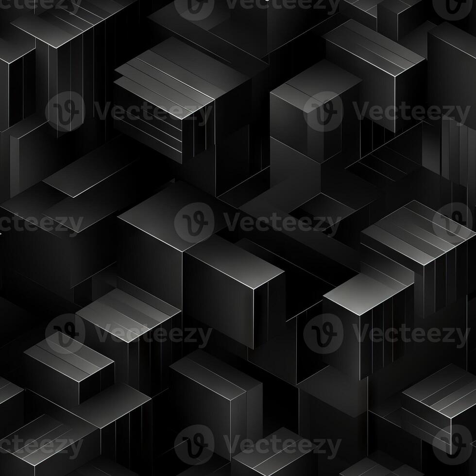 ai generiert dunkel schwarz geometrisch Gitter Hintergrund modern dunkel abstrakt Textur nahtlos Muster foto