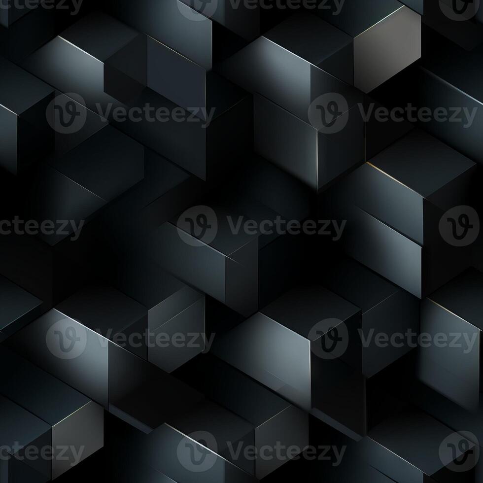 ai generiert dunkel schwarz geometrisch Gitter Hintergrund modern dunkel abstrakt Textur nahtlos Muster foto