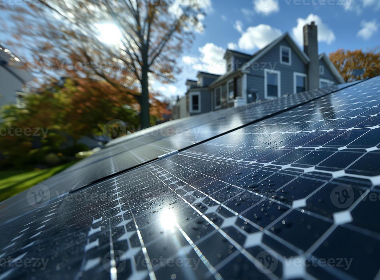 ai generiert Solar- Panel Photovoltaik Installation. Alternative Elektrizität Quelle - - nachhaltig Ressourcen Konzept. foto