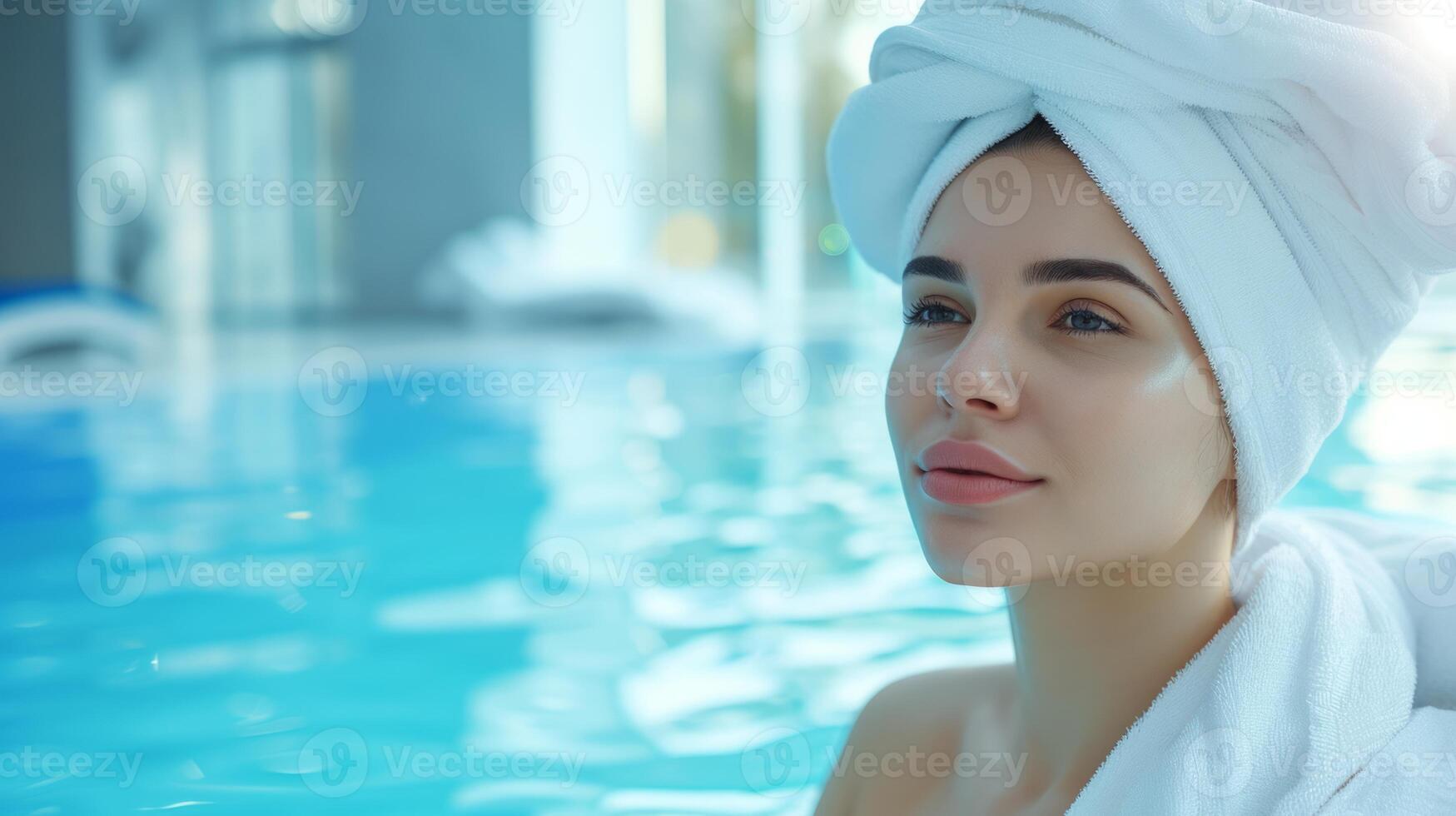 ai generiert entspannt schön Frau im Spa Salon. natürlich Alternative Therapie, Spa Behandlung Konzept foto