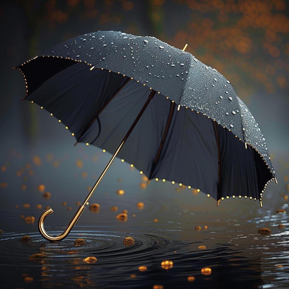 ai generiert Regenschirm bietet Schutz von Regen im trostlos Wetter Bedingungen zum Sozial Medien Post Größe foto