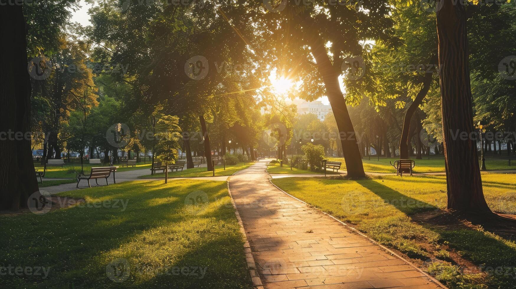 ai generiert schön Stadt Park foto