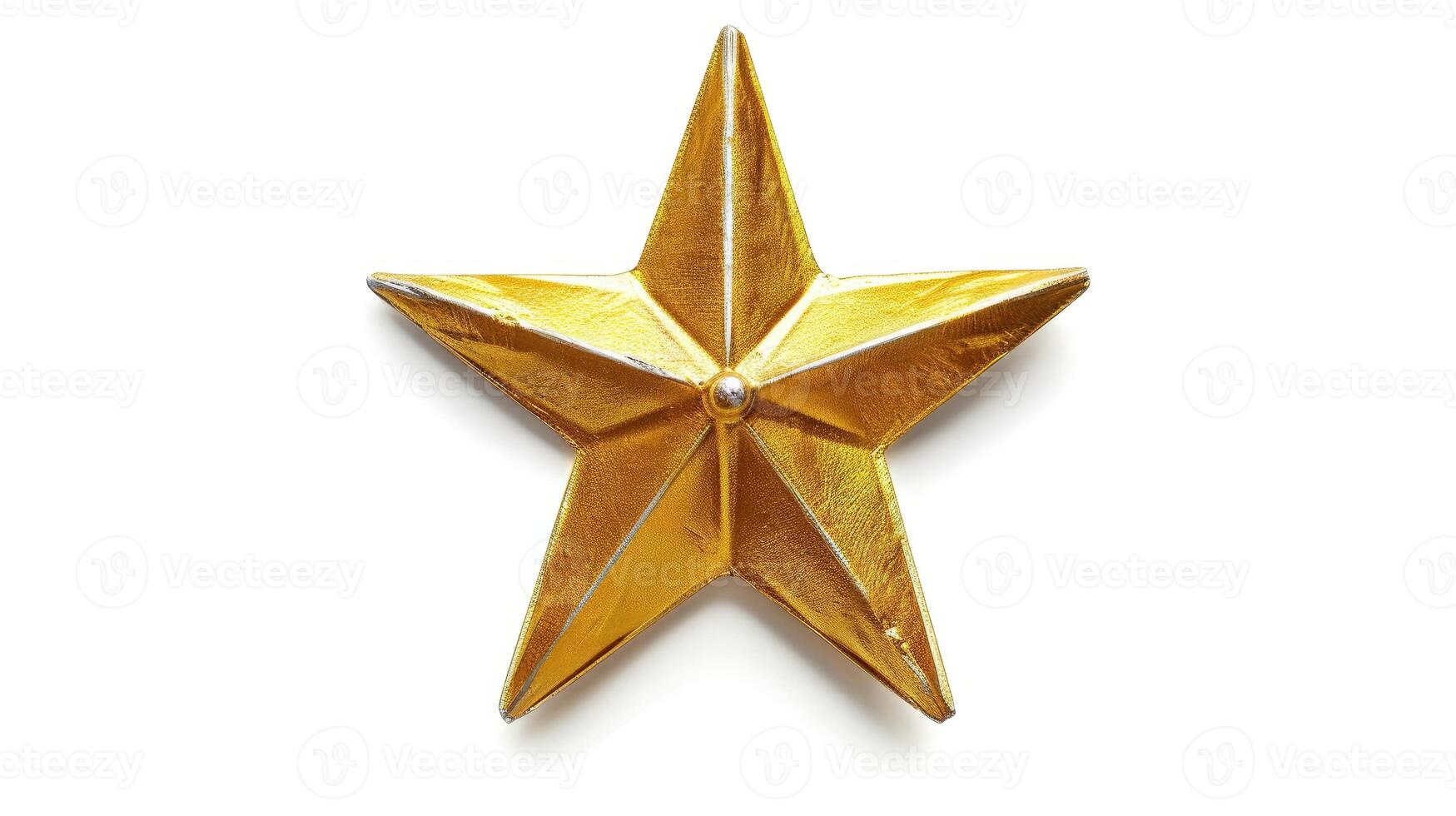 ai generiert Gold Star isoliert Weiß foto