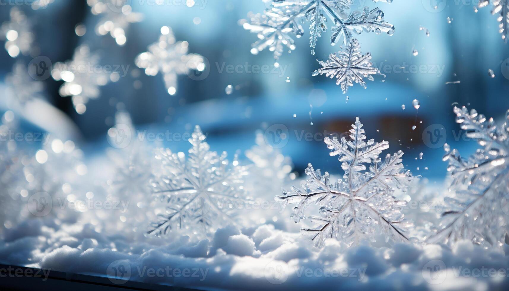 ai generiert Winter Schneeflocke Feier, Natur eisig Dekoration generiert durch ai foto