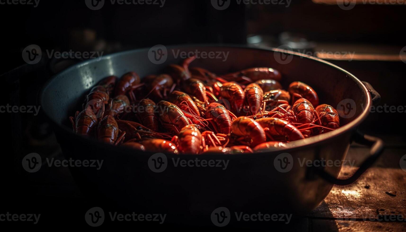 ai generiert frisch Meeresfrüchte Kochen auf ein Grill, ein Gourmet Mahlzeit im Natur generiert durch ai foto