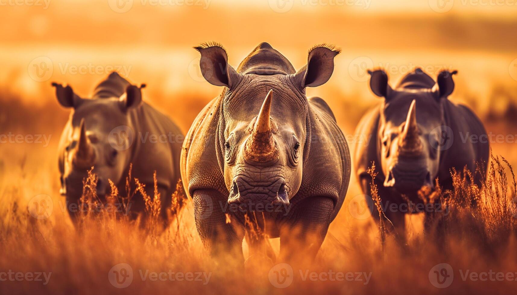 ai generiert Elefanten Weiden lassen im das afrikanisch Savanne beim Sonnenuntergang generiert durch ai foto