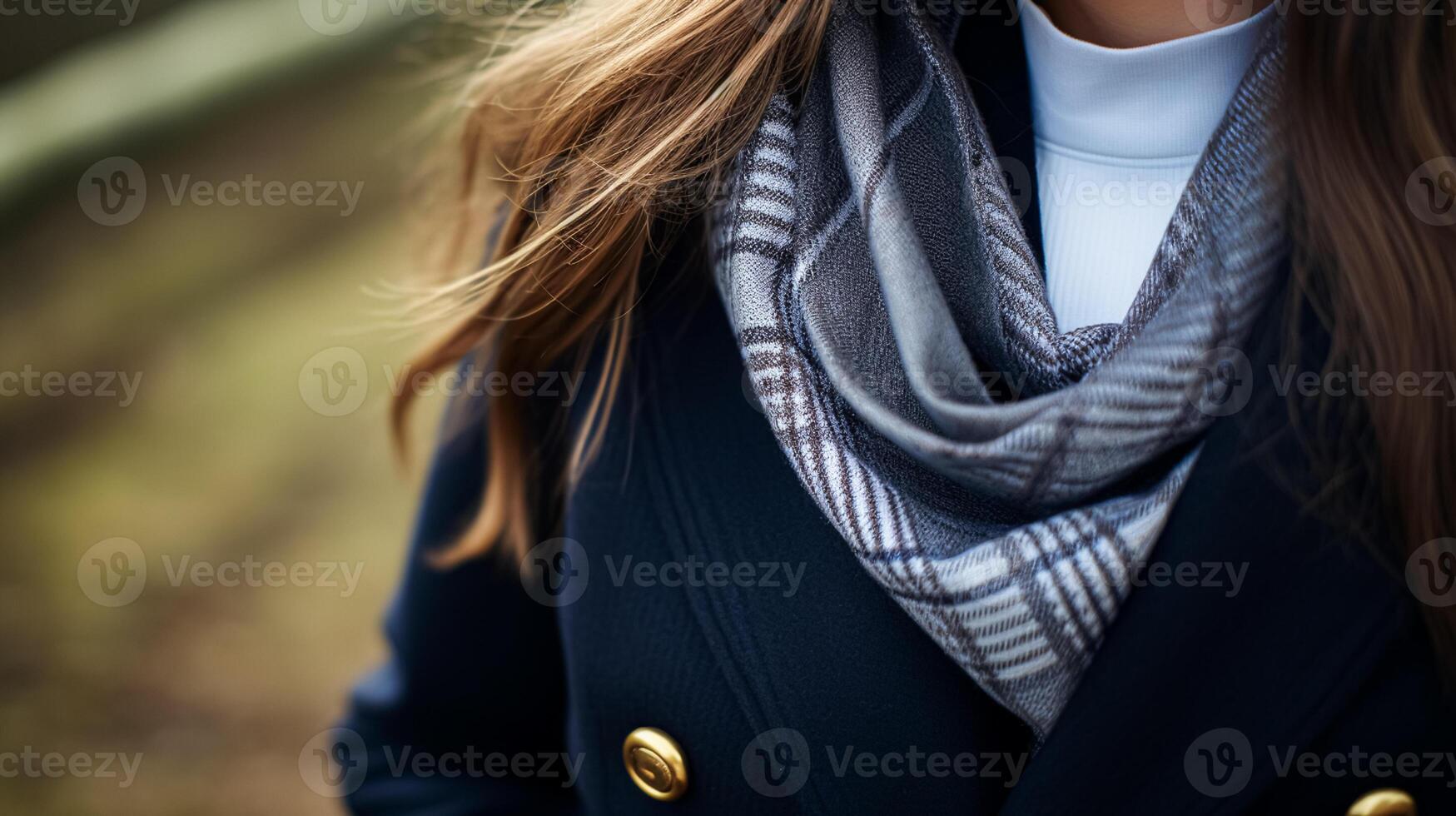 ai generiert Frauenkleidung Herbst Winter Kleidung und Zubehörteil Sammlung im das Englisch Landschaft Mode Stil, klassisch aussehen foto