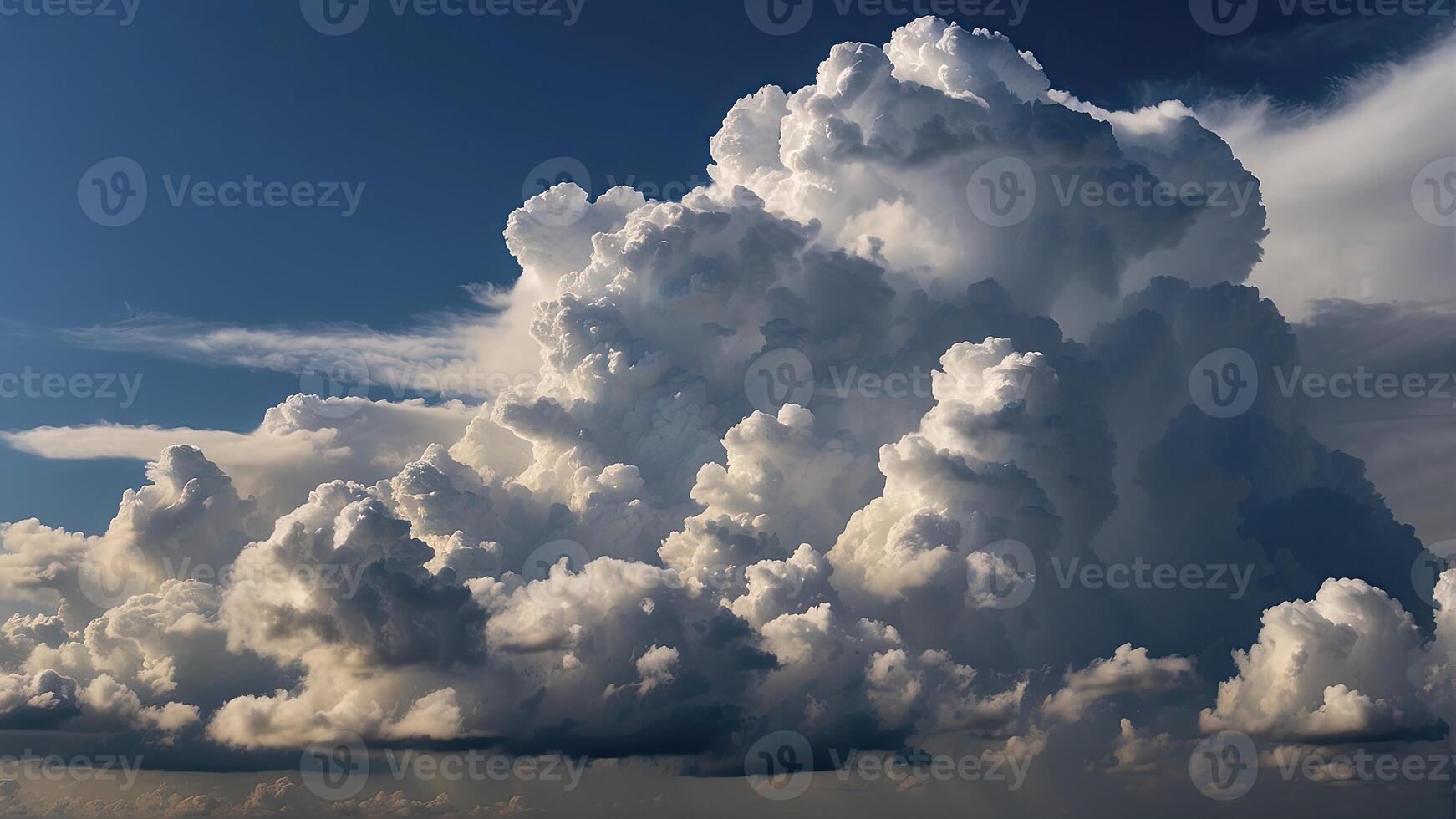 ai generiert Blau Himmel mit Wolken, Wolken im das Himmel, Panorama- Aussicht von Wolken, Wolke Hintergrund foto