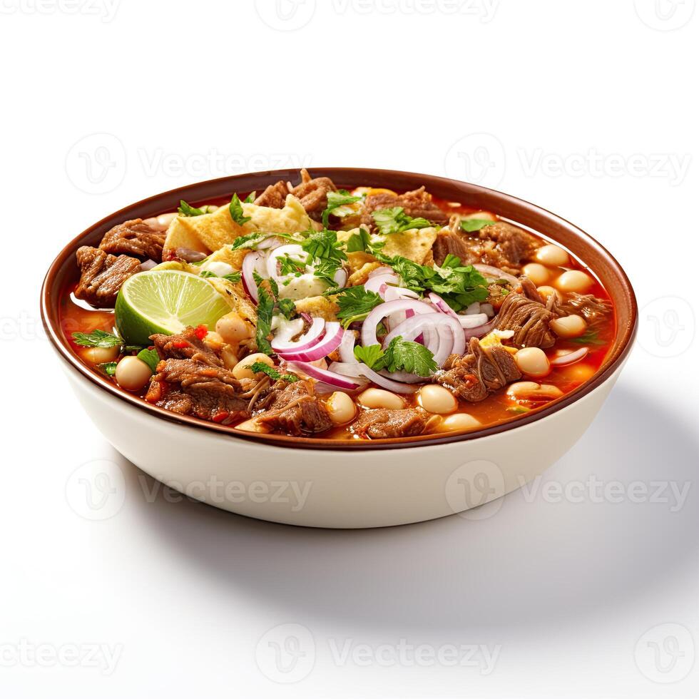 ai generiert posole Suppe Nahansicht foto