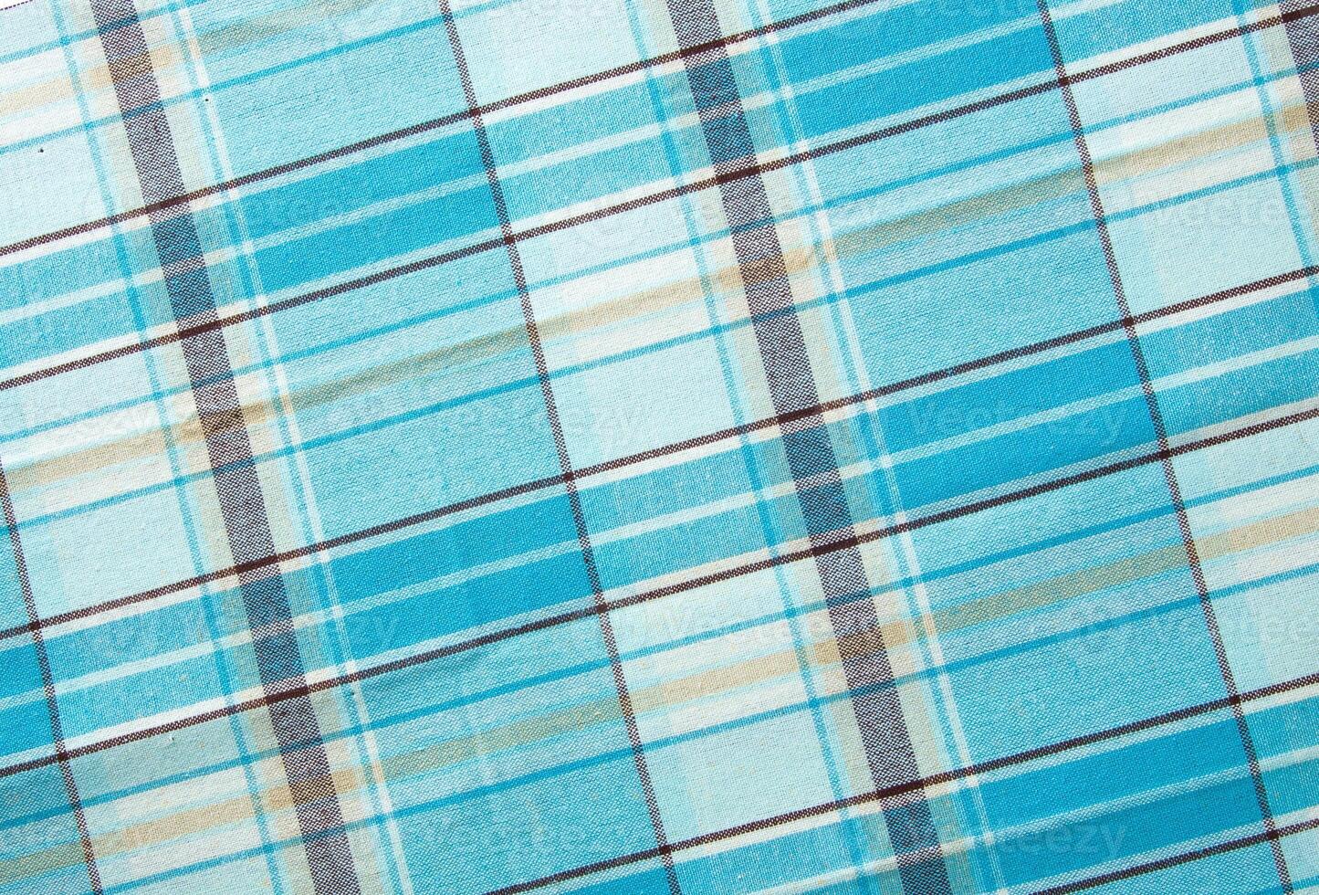 Blau und cyan Farbe schottisch Tartan Plaid Textil- foto