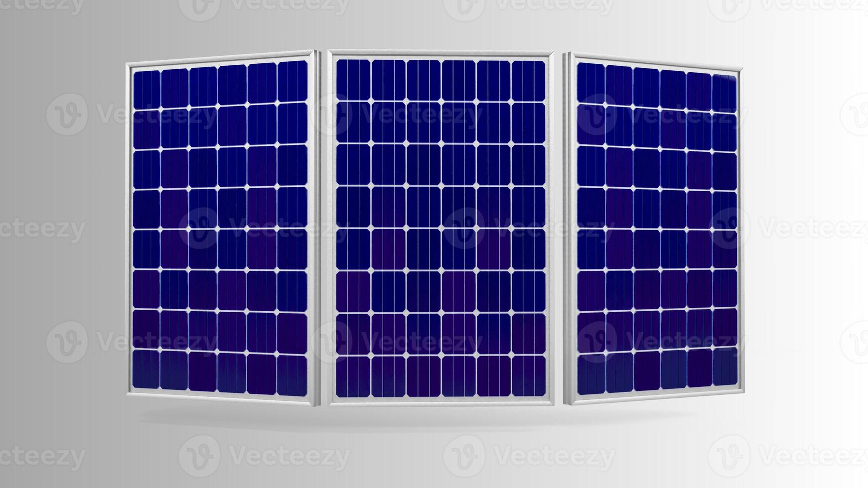 Solar- Panel isoliert auf Weiß Hintergrund mit Ausschnitt Weg. Solar- Paneele Muster zum nachhaltig Energie. verlängerbar Solar- Energie. Alternative Energie foto