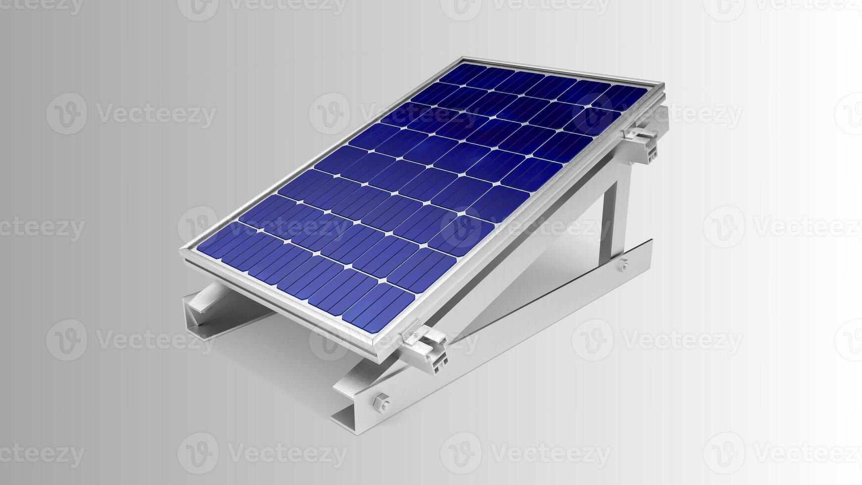 Solar- Panel isoliert auf Weiß Hintergrund mit Ausschnitt Weg. Solar- Paneele Muster zum nachhaltig Energie. verlängerbar Solar- Energie. Alternative Energie foto