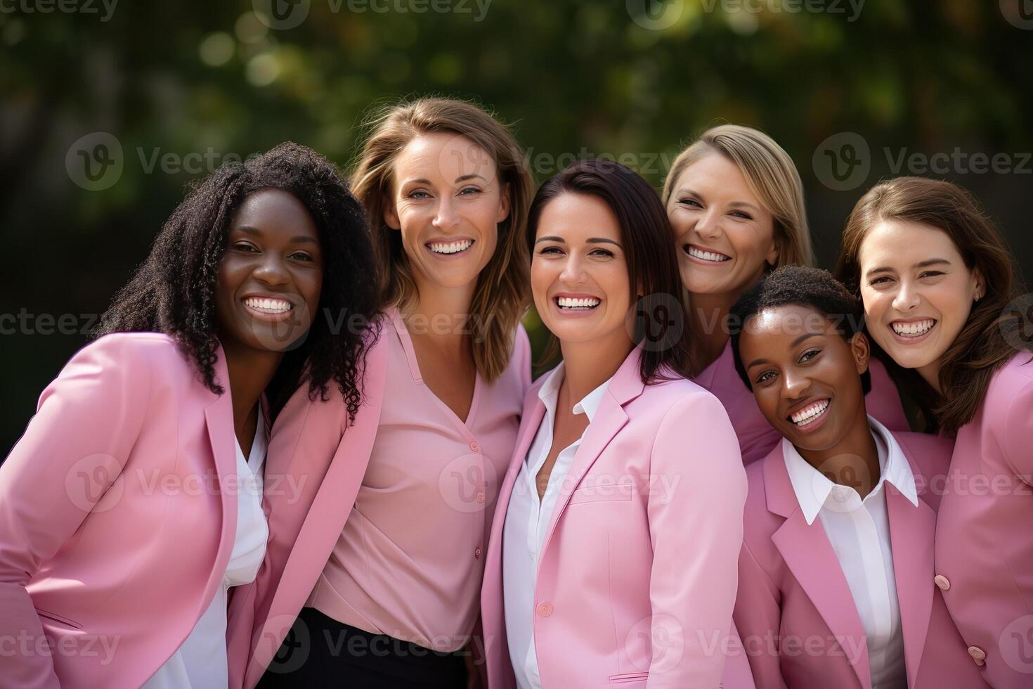 ai generiert komisch multinational Frauen kuscheln draußen foto