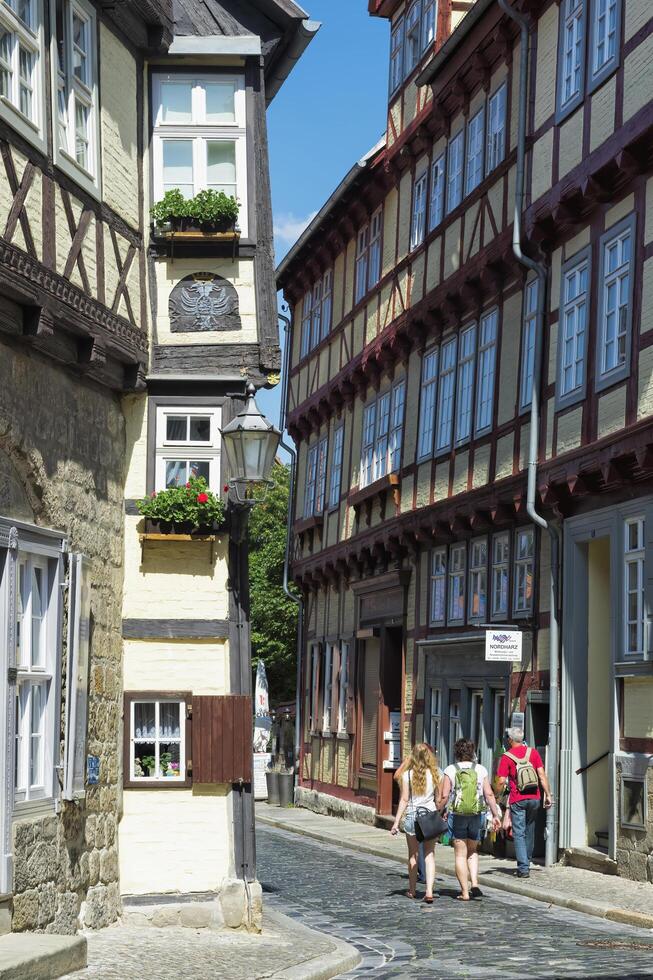 Quedlinburg, Deutschland - - 2015, Hälfte gezimmert Häuser, Quedlinburg, Harz, Sachsen anhalt, Deutschland, UNESCO Welt Erbe Seite? ˅ foto