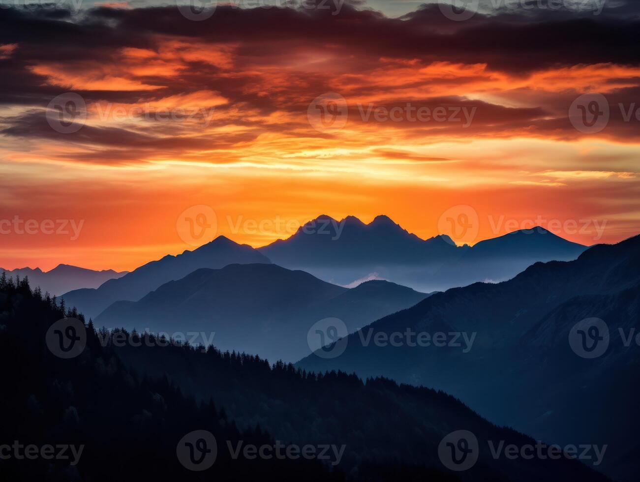 ai generiert schön Berge Landschaft foto