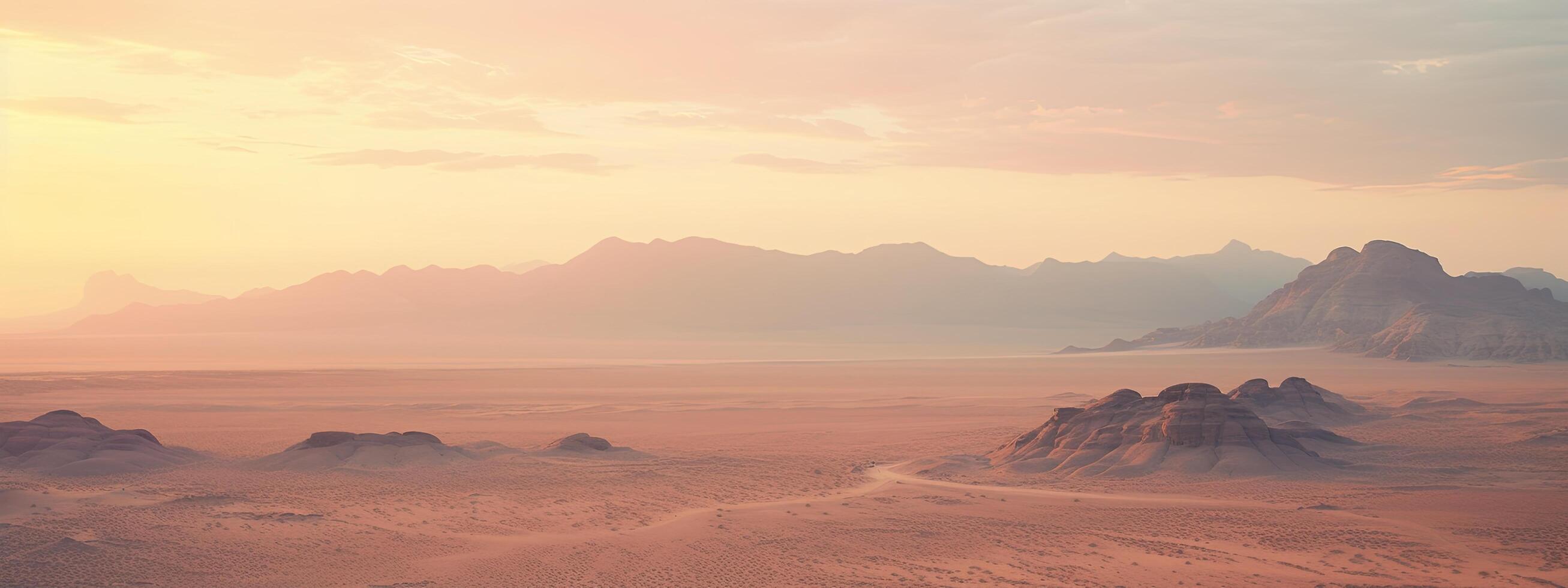 ai generiert Antenne Aussicht von Wüste Landschaft foto