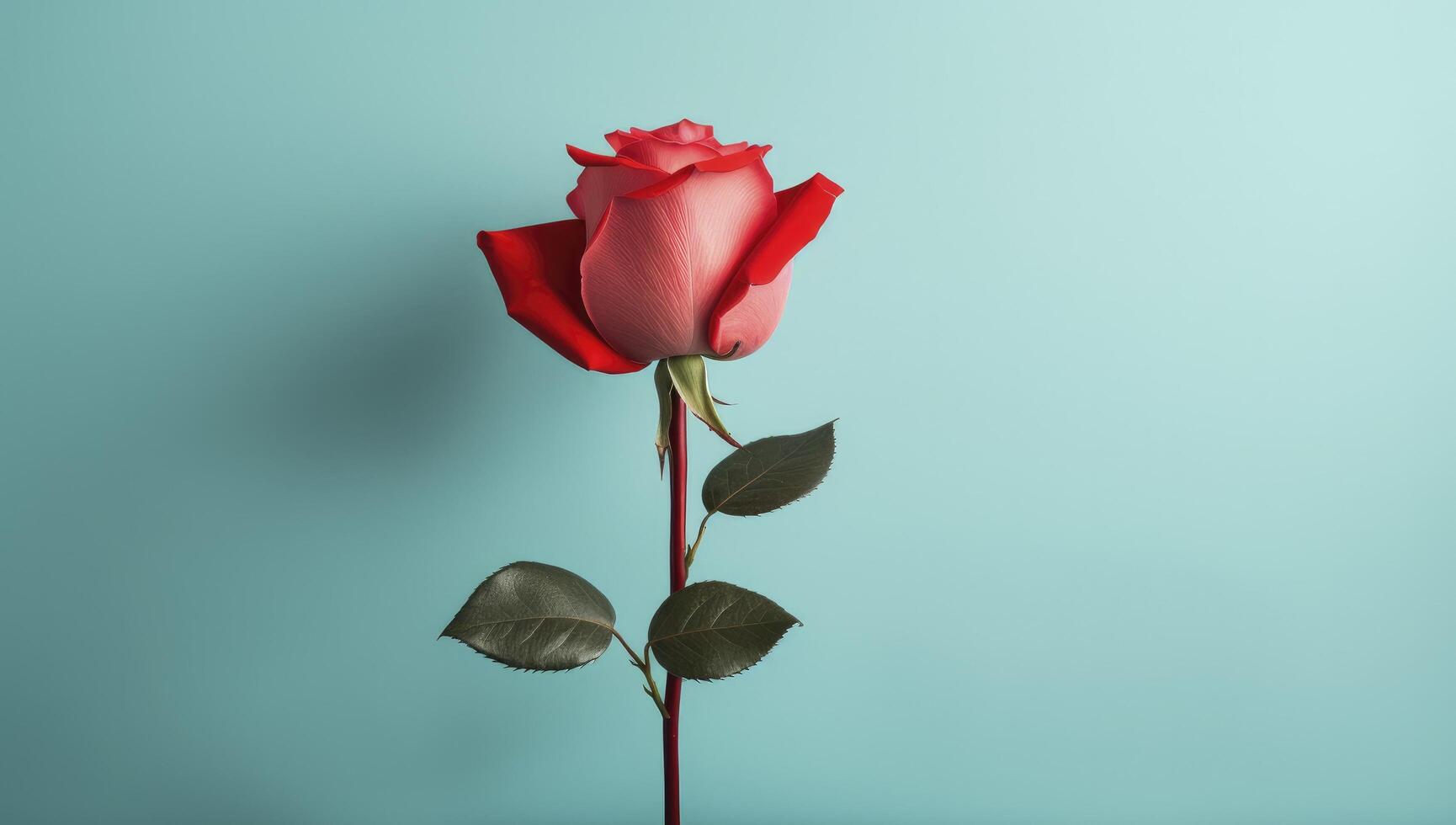 ai generiert ein Liebe Hintergrund mit ein rot Rose. foto